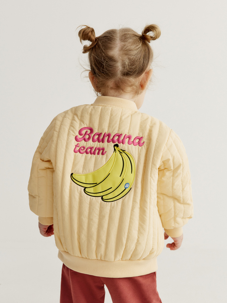 

Стеганый бомбер с вышивкой для малышей, SL6803001105