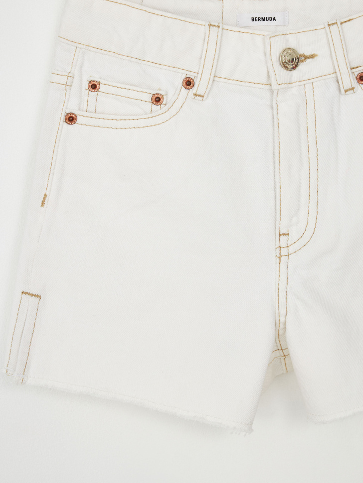 Рваные джинсовые шорты для девочек (белый, 164) sela 4680168559204 - фото 6
