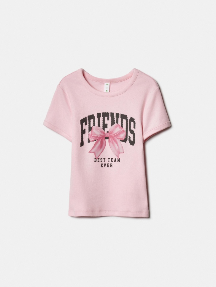 Футболка SELA с принтом для девочек, розовый, арт. 42861