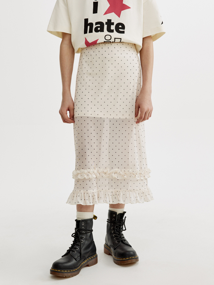 юбка миди с принтом для девочек от бренда sela вид слева