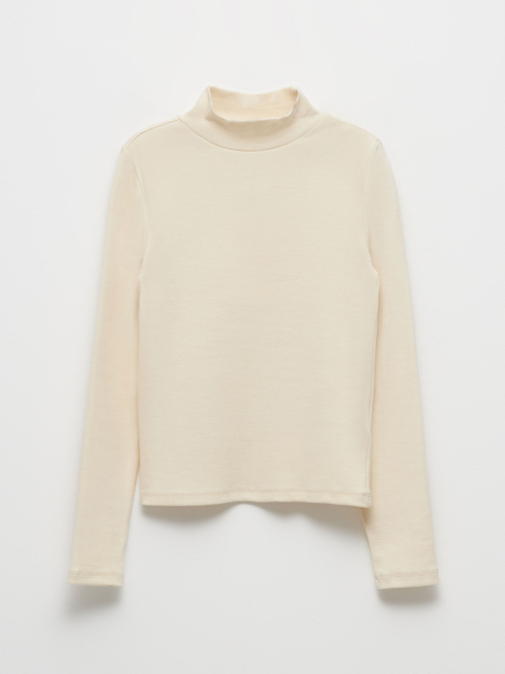 

Водолазка в рубчик для девочек, Белый