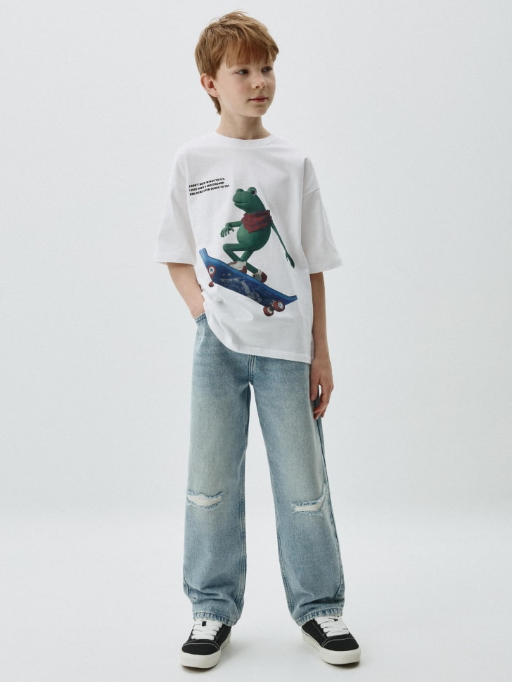 Рваные джинсы Loose Fit для мальчиков