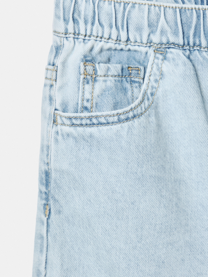 джинсовые шорты на резинке для девочек из россии вид сбоку