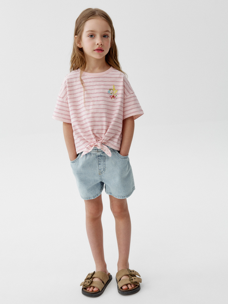 джинсовые шорты на резинке для девочек 4610517884978 фотография