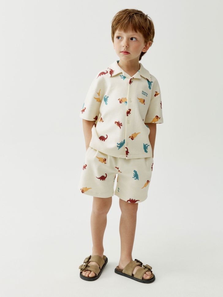 Трикотажные шорты Sela с принтом, бежевый, арт. 52827