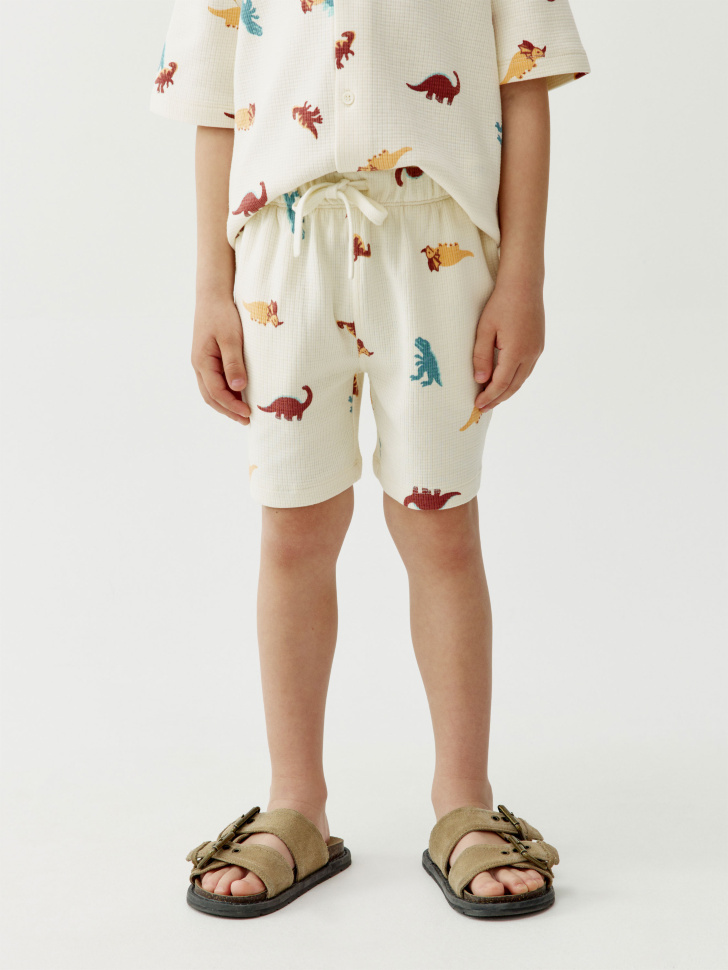 трикотажные шорты с принтом для мальчиков от бренда sela вид слева