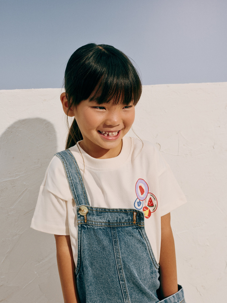 Футболка Sela оверсайз с принтом, белый, арт. 55029