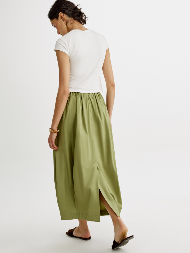 пышная юбка-баллон миди из хлопка по цене 3599 руб вид справа