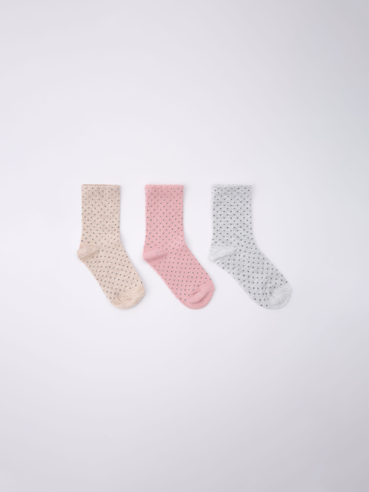 

Набор из 3 пар носков в горошек для девочек