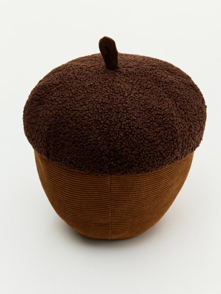 Детская декоративная подушка в форме желудя, темно-коричневый, коричневый, арт. n/a