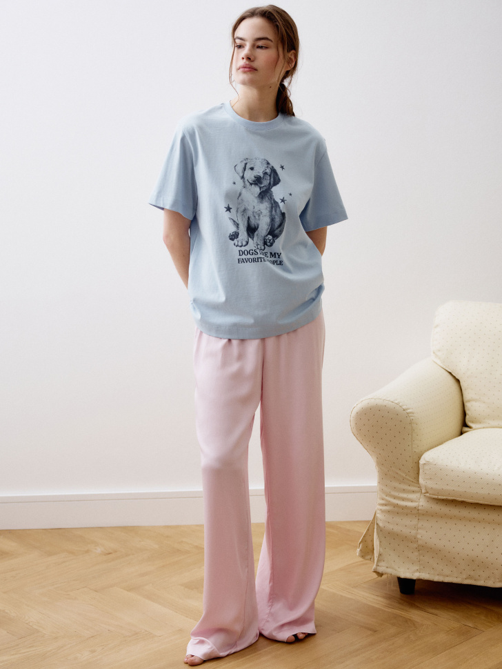 домашняя футболка оверсайз с принтом 4610517330031 по акции