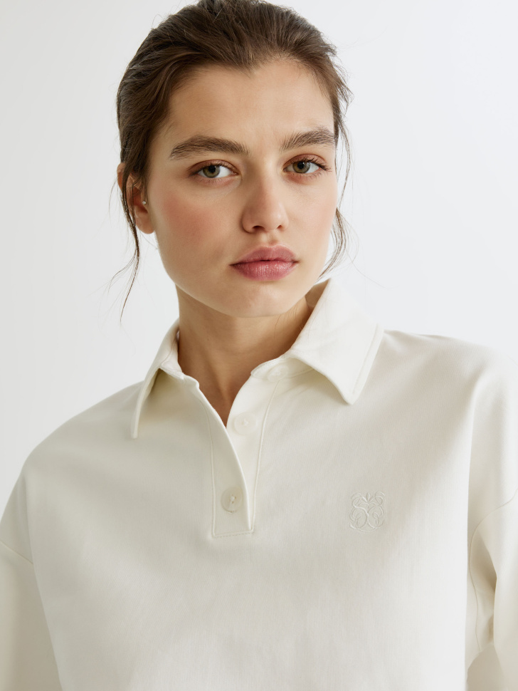 поло-лонгслив оверсайз из футера по цене 2799 руб вид справа