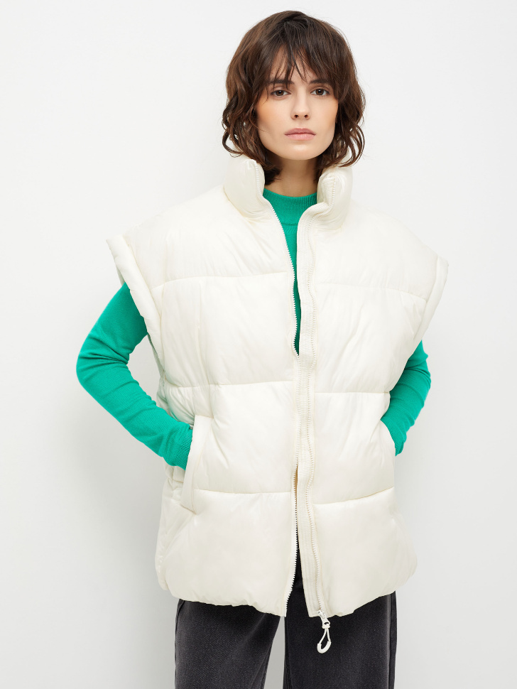 

Объемный дутый жилет, Белый