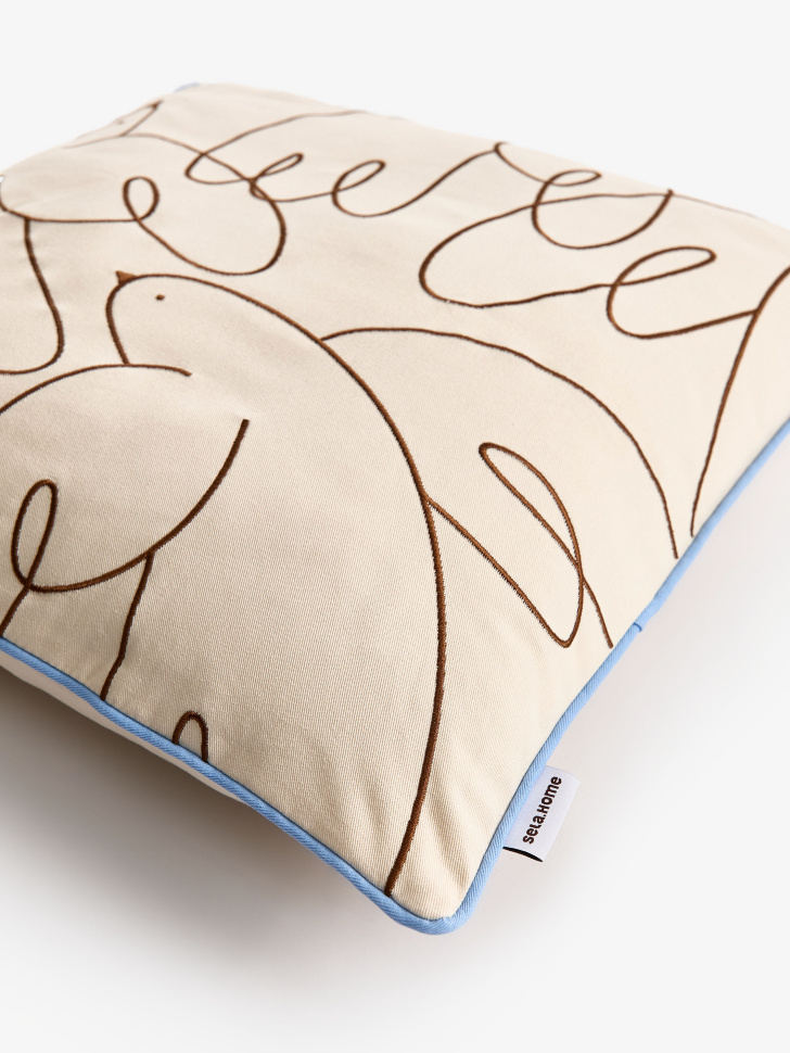 чехол для декоративной подушки с рисунком детский от бренда sela вид слева