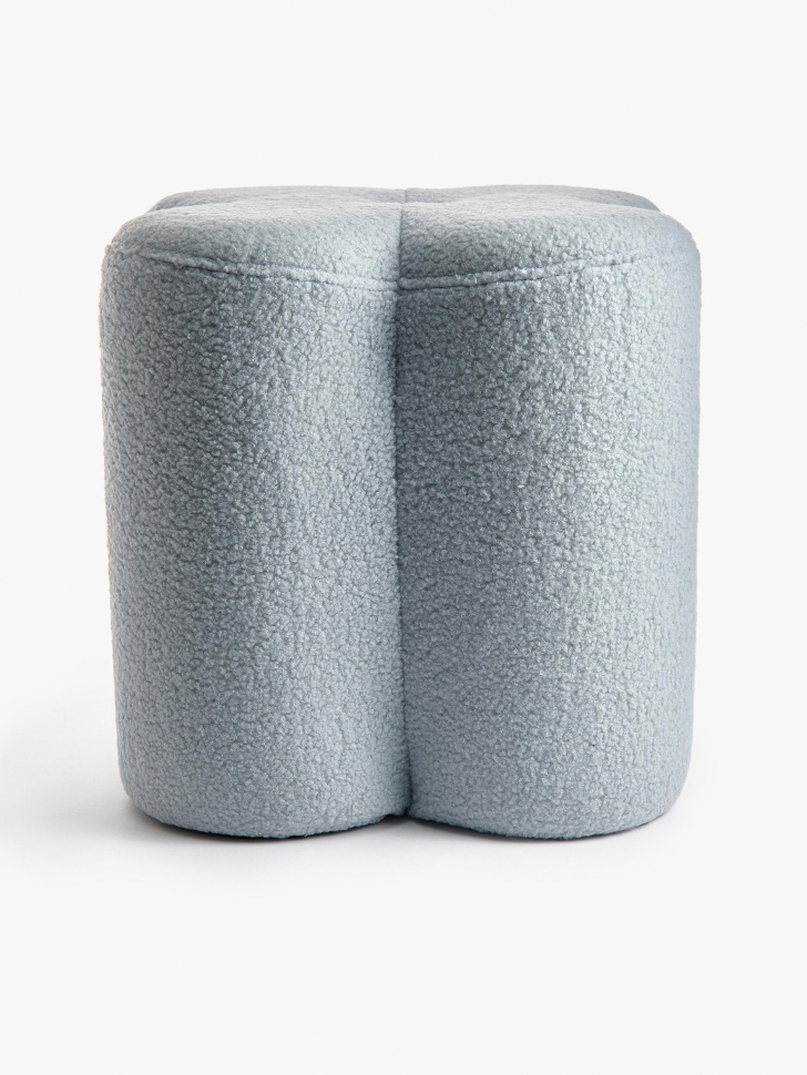 пуф с буклированной обивкой от бренда sela вид слева