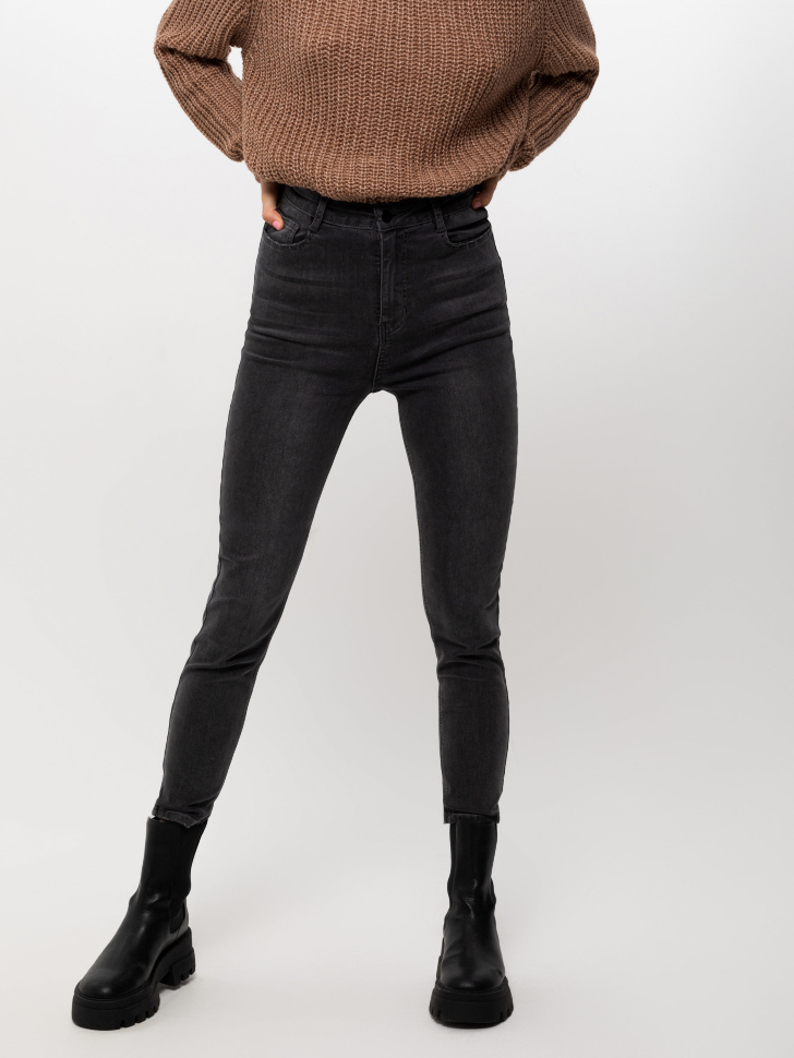 брюки джинсовые женские (серый, XXS)