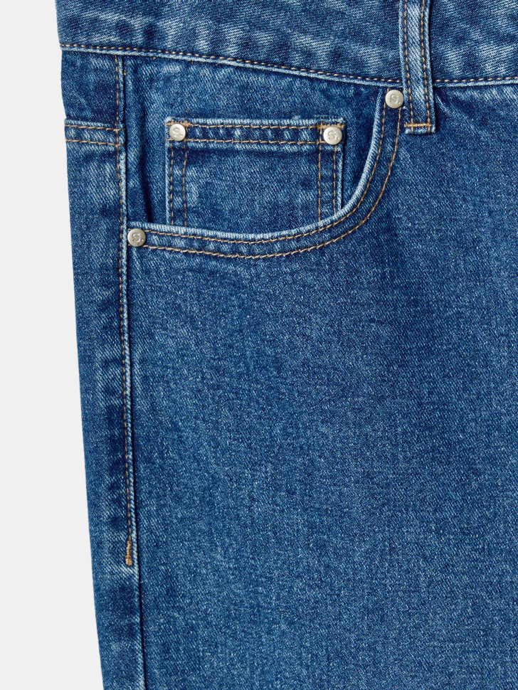 свободные укороченные джинсы со средней посадкой из хлопка спереди