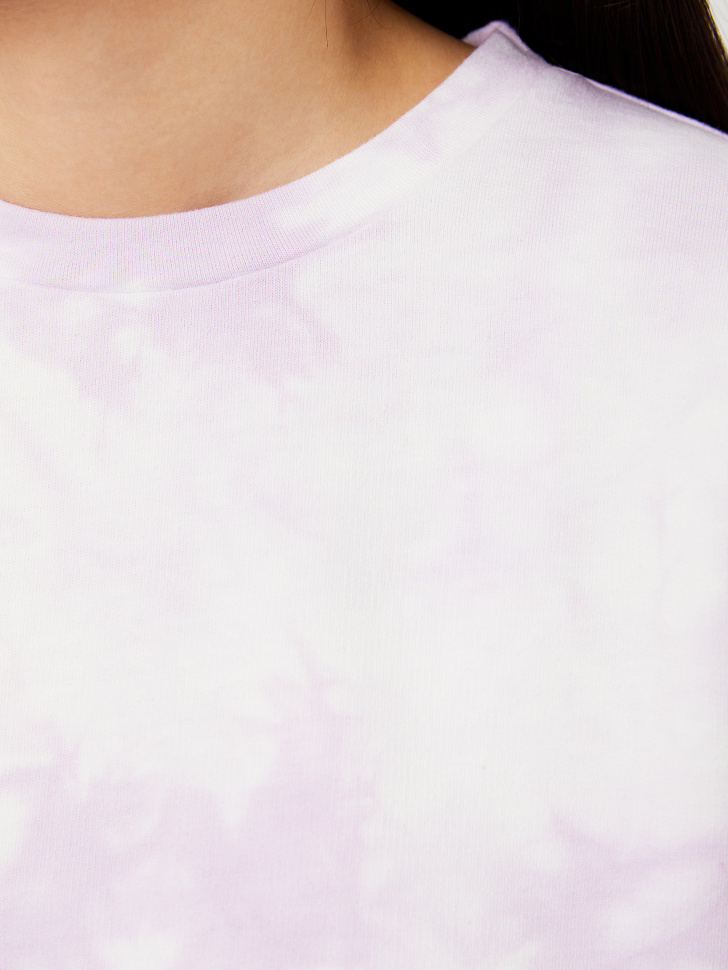 Укороченная футболка тай-дай (фиолетовый, L) от Sela