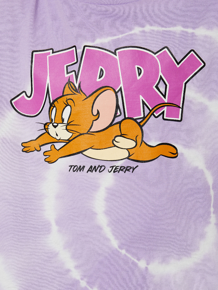 

Футболка тай-дай с принтом Looney Tunes для девочек, Сиреневый