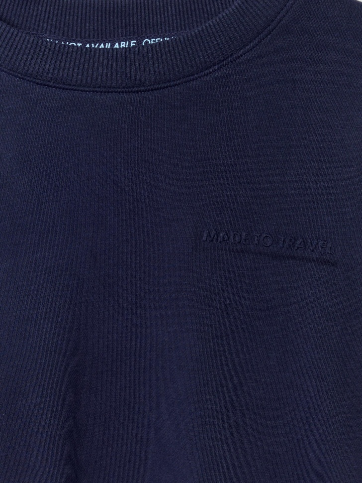 свитшот оверсайз с принтом из футера от бренда sela вид слева