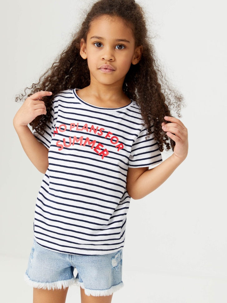 

Набор футболок для девочек (2 шт.), Синий