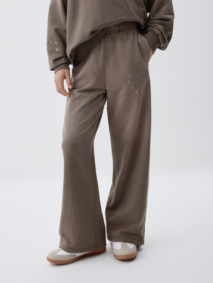 

Широкие брюки с люверсами для девочек, 5801051522