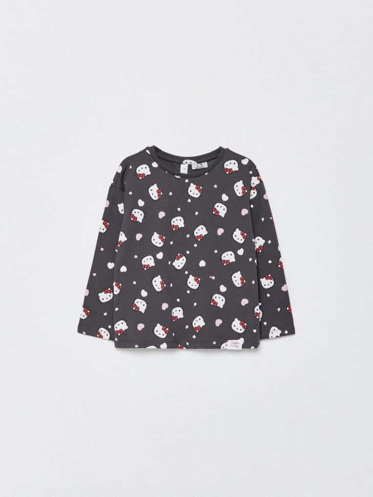 Лонгслив с принтом Hello Kitty для девочек. Фото №3