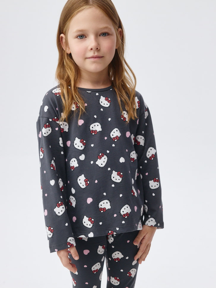 

Лонгслив с принтом Hello Kitty для девочек