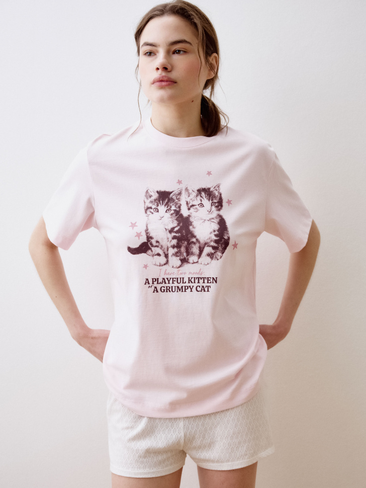 домашняя футболка оверсайз с принтом 4610517330086 фотография