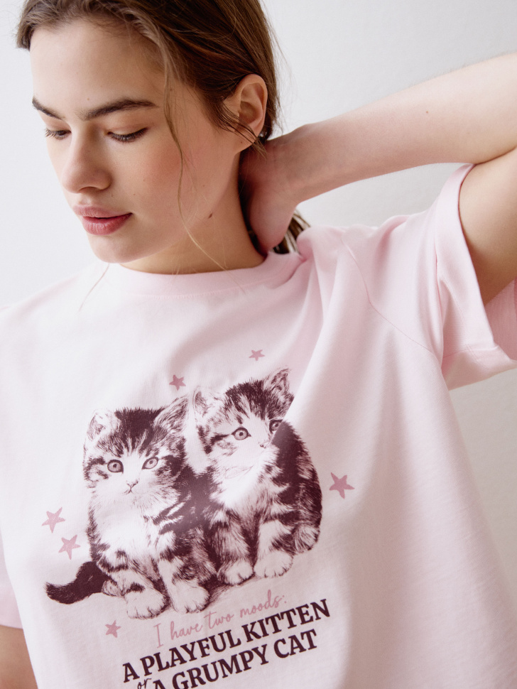 домашняя футболка оверсайз с принтом 4610517330086 в интернет магазине