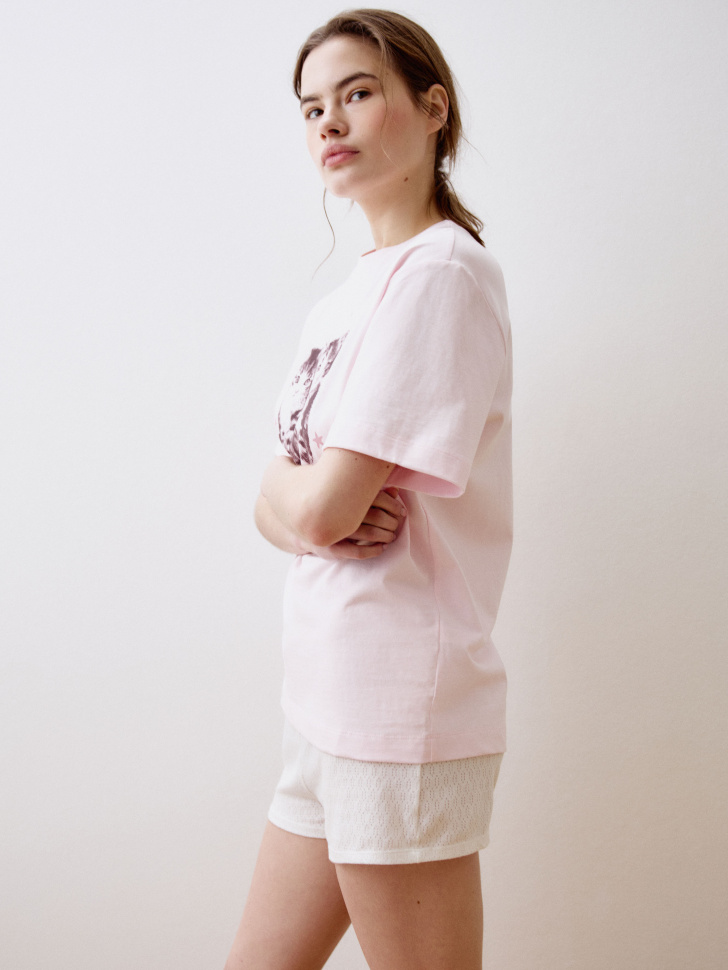 домашняя футболка оверсайз с принтом 4610517330086 купить с доставкой