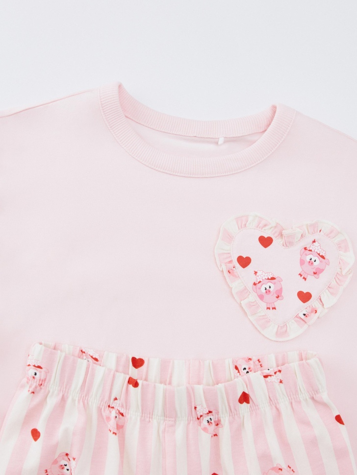 пижама для девочек с принтом  x смешарики 4610517201263 в интернет магазине