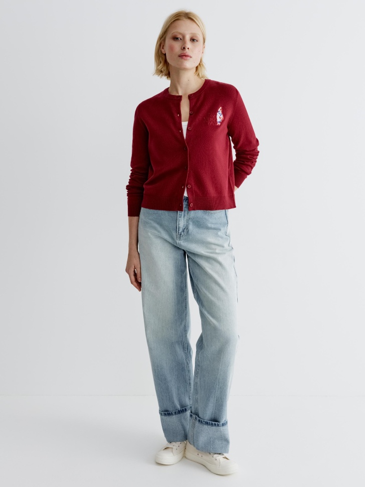 кардиган с содержанием кашемира  x союзмультфильм от бренда sela вид слева