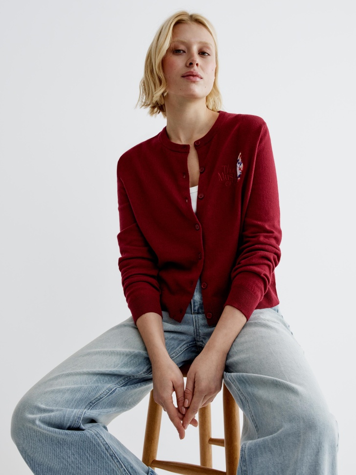 кардиган с содержанием кашемира  x союзмультфильм из россии вид сбоку