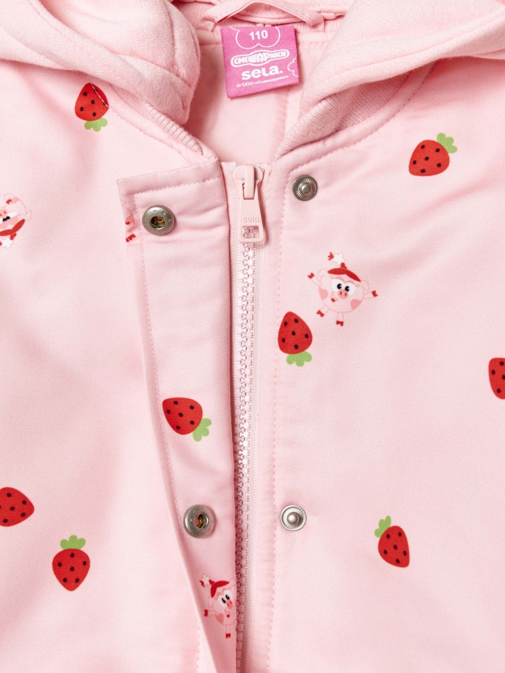 бомбер оверсайз для девочек с принтом  x смешарики из россии вид сбоку