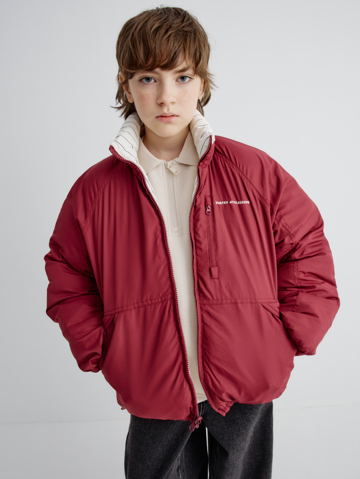 Детская двусторонняя куртка SELA, бордовый, арт. 35401