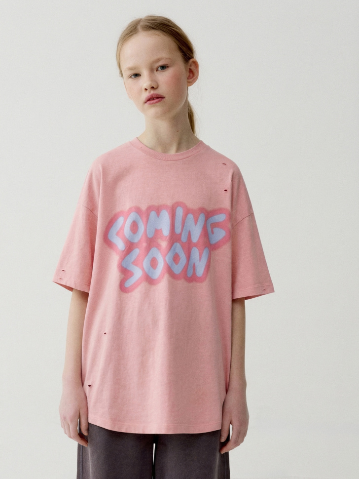 футболка оверсайз в стиле гранж для девочек 4610517487063 фотография