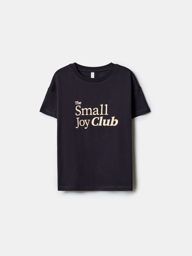 Футболка оверсайз Sela с принтом, черный, арт. 52249