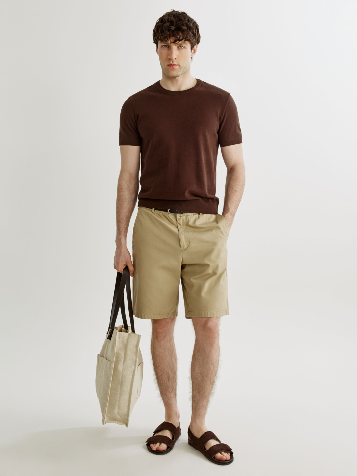 базовая вязаная футболка от бренда sela вид слева