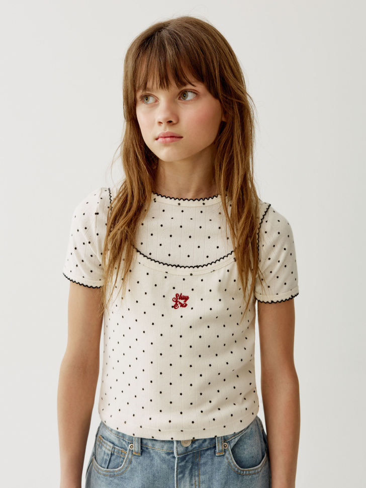 Sela Набор из топа и футболки для девочек, бежевый, арт. 50747