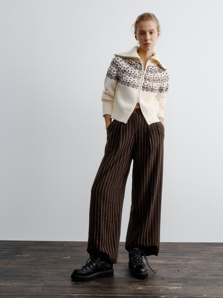 вязаный кардиган с жаккардовым орнаментом 4680798757513 по акции