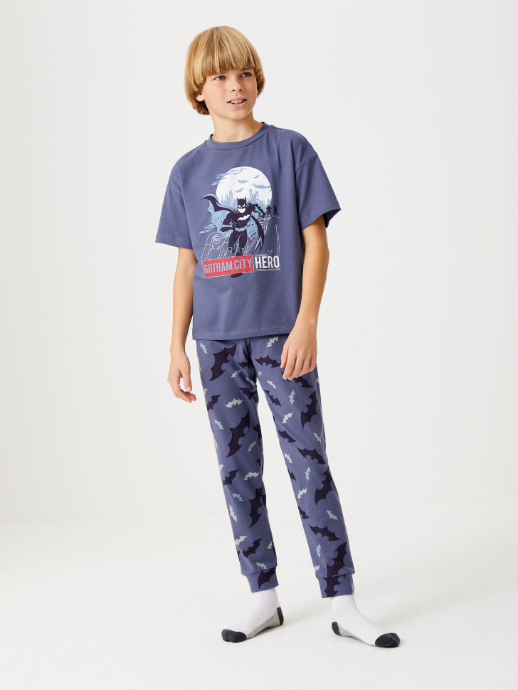 Трикотажная пижама с принтом Batman для мальчиков (синий, 146-152 (11-12 YEARS))