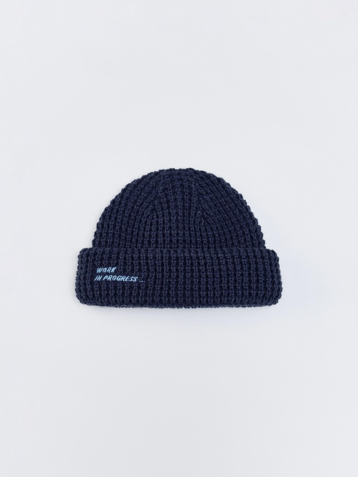 Короткая шапка бини SELA детская, синий, арт. 34534