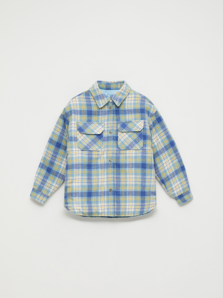 Куртка-рубашка в клетку для девочек (голубой, 140/ 10-11 YEARS) от Sela