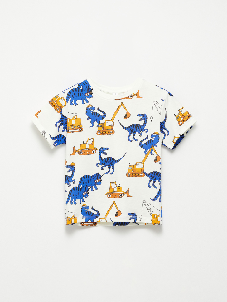 Футболка с принтом для мальчиков (синий, 110)