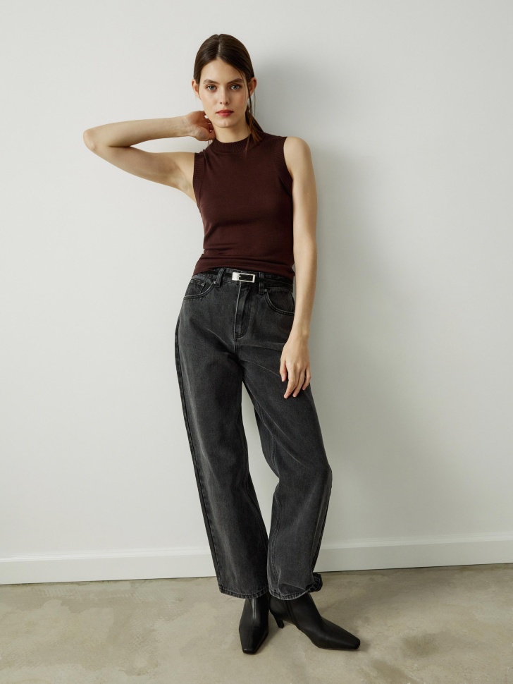 вязаный топ из шерсти премиум качества от бренда sela вид слева