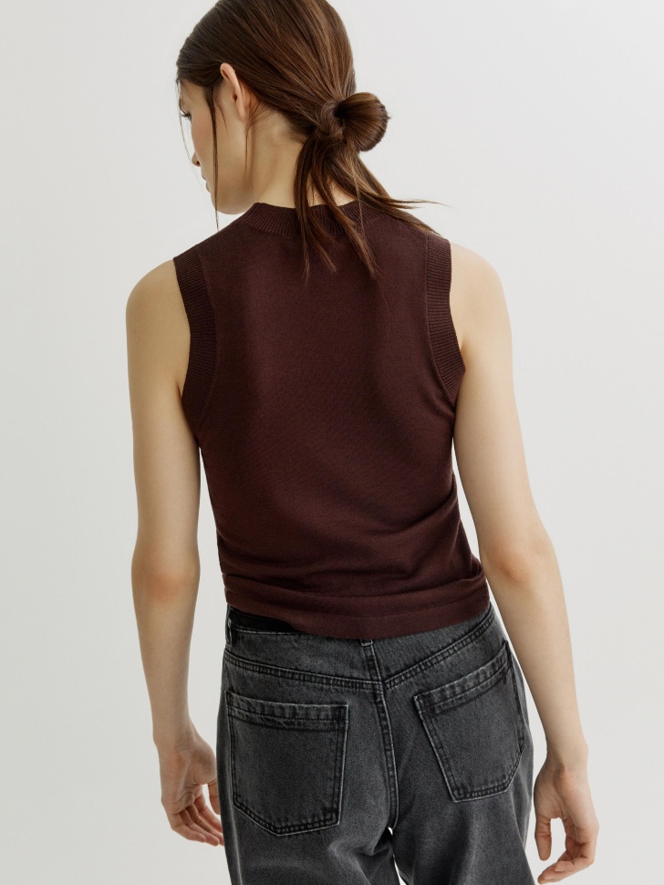 вязаный топ из шерсти премиум качества по цене 4599 руб вид справа