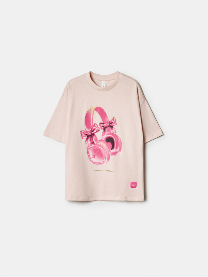 Футболка оверсайз с принтом SELA, арт. 38438