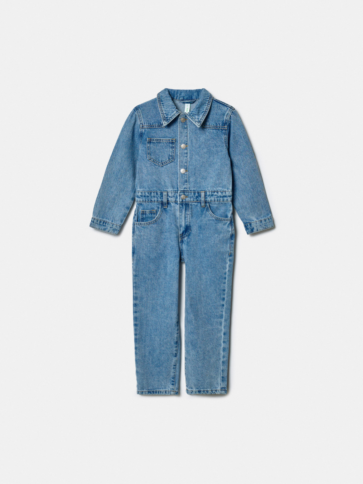 Джинсовый комбинезон Sela для девочек, голубой, арт. 43370
