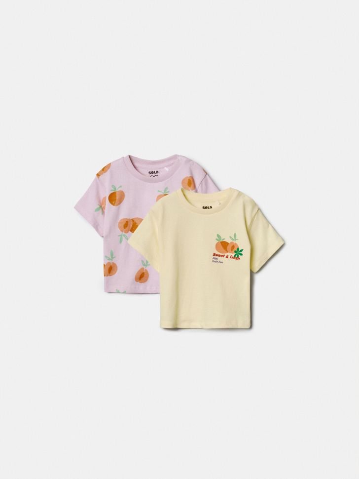 Набор из 2 футболок Sela, разноцветный, арт. 52033